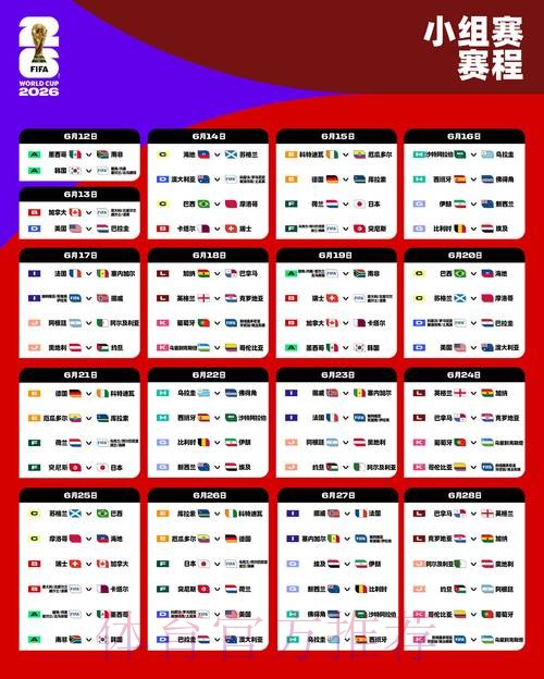 2026世界杯小组赛赛程一览最新时间表直播平台 2026世界杯小组赛赛程一览最新时间表直播平台